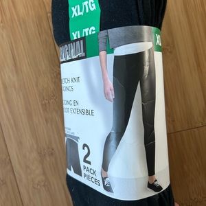 Brand new Nicole Miller black leggings, 2 pairs, Size XL